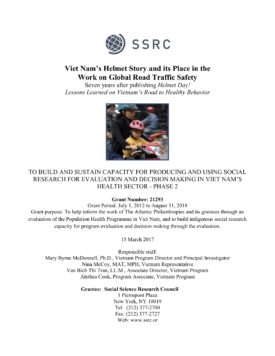 Download Viet Nam’s Helmet Story and Its Place in the Work on Global Road Traffic Safety